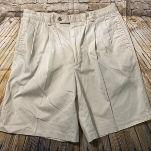 Tom James Beige Khaki Pleated Chino Shorts